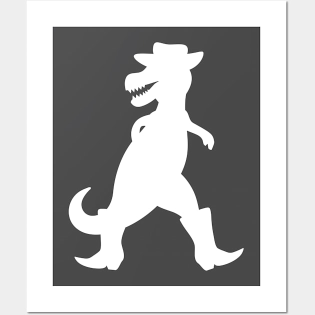 Cowboy T-Rex (white) Wall Art by schlag.art